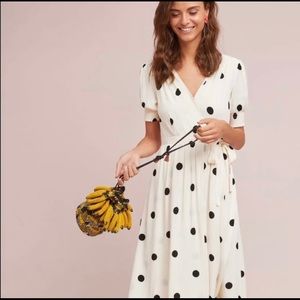 NWOT Anthro Polka Dot Midi Dress